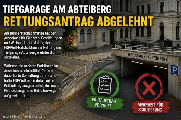 FDP Volt Antrag zur Rettung der Tiefgarage Abteiberg